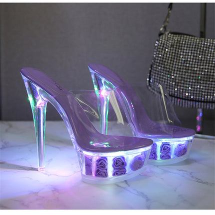 Peekaboo Studio Waterproof Transparent Sandals with Crystal Detailing