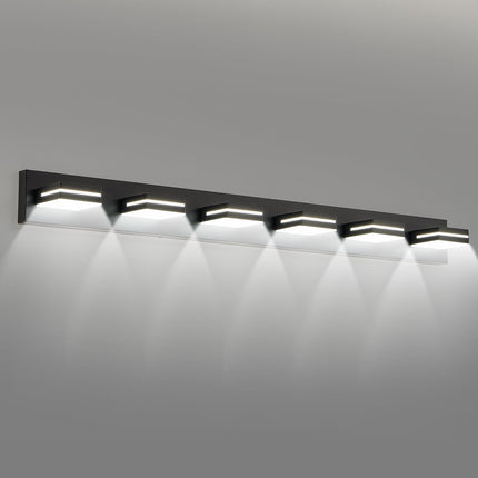 Room & Decor Modern Black LED Vanity Light, 6 Lights, Energy Efficient