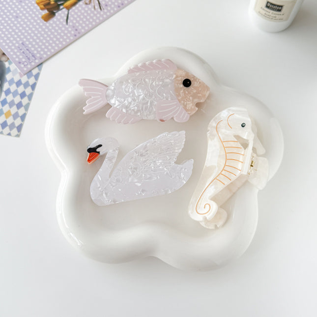 Peekaboo Studio Temperament Swan Goldfish Seahorse Grip - Durable & St