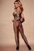 Sultry Rhinestone One-Shoulder Fishnet Bodystocking with Daring Open Crotch Detail