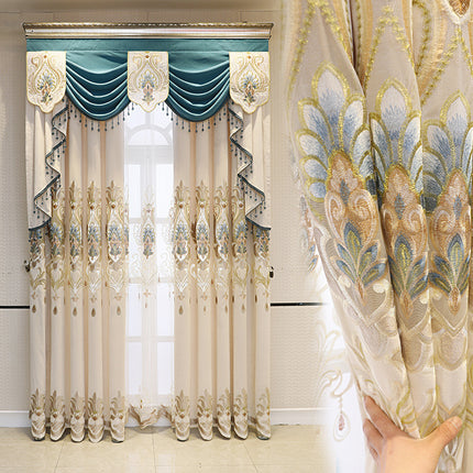 Peekaboo Studio High-End European Style Embroidered Flower Curtains