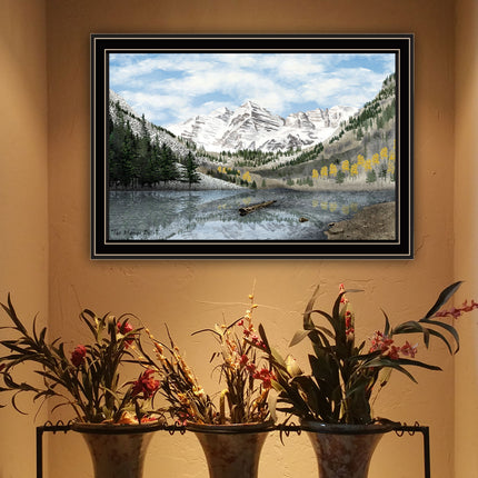 Billy Jacobs Maroon Bells Black Framed Wall Art - Multicolor Print