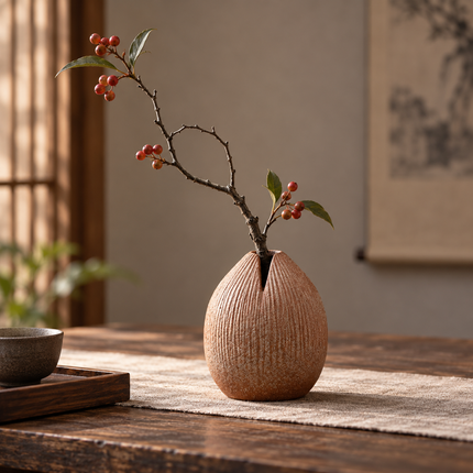 Handmade Ceramic Vintage Tabletop Ornament Vase 8.4x10cm