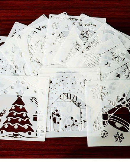 Christmas Creativity: 12-Piece Stencil Set for Festive Wall Art and DIY Decor