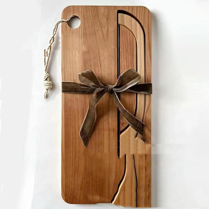 Bread Knife And Chopping Board Set Bamboo Style For Toast And French Stick