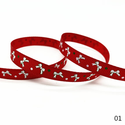 Peekaboo Studio Size 5 10mm Printed Grosgrain Christmas Ribbon - Durab