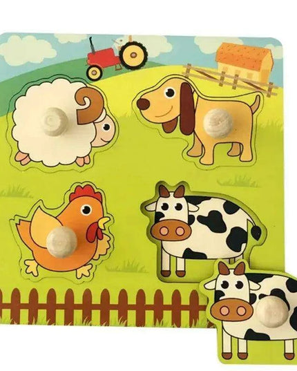 Interactive Montessori Wooden Puzzle Set - Fun Learning Toy for Early Childhood Development