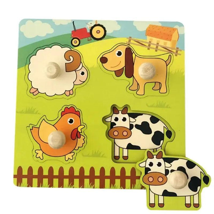 Montessori Wooden Jigsaw Puzzle for Toddlers - Developmental Learning Aid