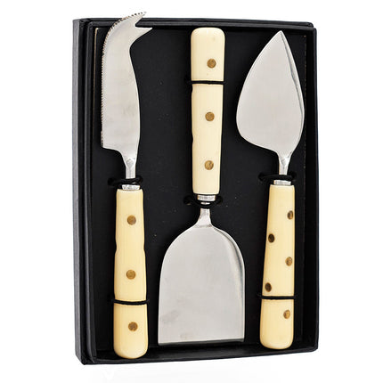 Room and Decor Multicolor Steel Cheese Server Set - 3 Pieces, Elegant