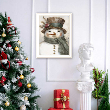 Old World Frosty The Snowman Wall Art by Jo Moulton - Framed, Holiday