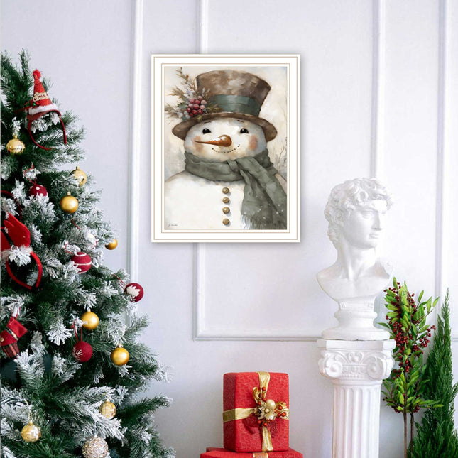 Old World Frosty The Snowman Wall Art by Jo Moulton - Framed, Holiday