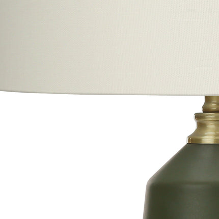 Room & Decor 26"H Contemporary Green Ceramic Table Lamp with Ivory Sha