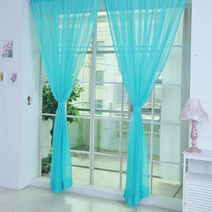 Peekaboo Studio Solid Color Transparent Glass Mesh Curtains - Ready-Ma