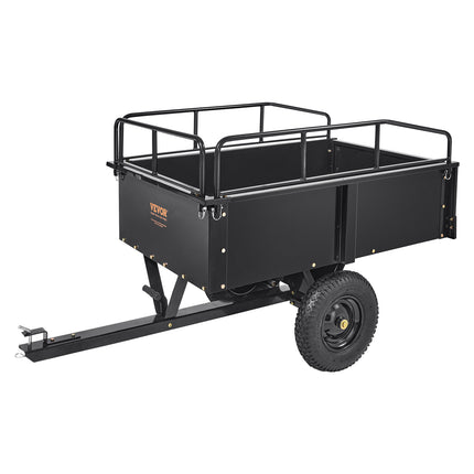 VEVOR 750 lb Heavy Duty ATV Dump Cart, 15 Cu Ft, Removable Sides