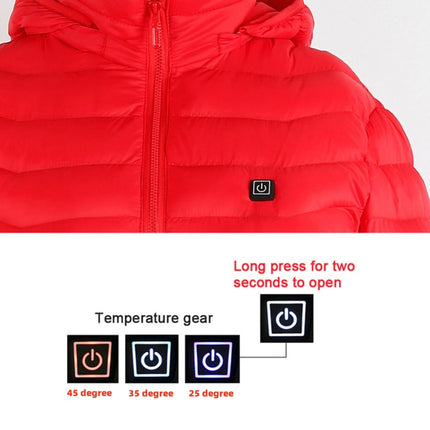 Winter Heated Jacket USB Electric Cotton Coat Zip-up Heater Thermal Cl