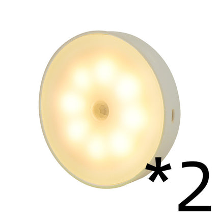 USB Rechargeable Motion Sensor Round LED Puck Light for Kitchen Cabinets