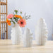 Leafy Elegance: White Ceramic Vase for Stylish Home and Office Decor