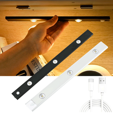 USB LED Night Light With Motion Sensor Ultra Thin Wireless Cabinet Wardrobe