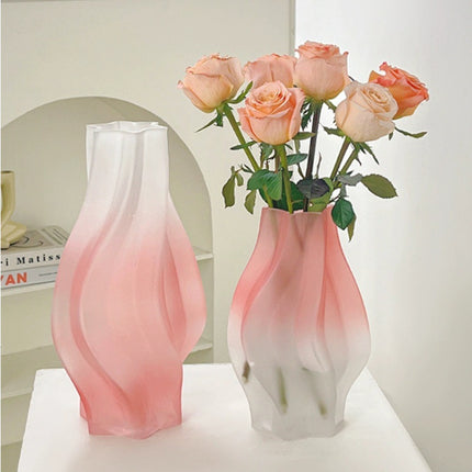 Minimalist Glass Vase For Flower Arrangement With Assorted Whirlwind Colors