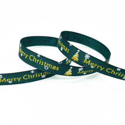 Peekaboo Studio Size 5 10mm Printed Grosgrain Christmas Ribbon - Durab