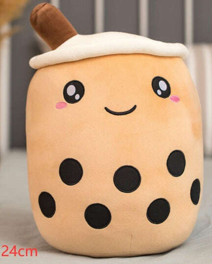 Cute Fruit Drink Plush Stuffed Soft Strawberry Milk Tea Plush Boba Tea Cup Toy Bubble Tea Pillow Cushion Kids Gift