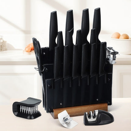 20 Piece Knife Set With Black Blades 3Cr13 Stainless Steel Travel Gift