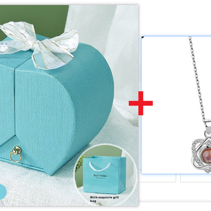 Peekaboo Studio Apple Rose Jewelry Box - Elegant Necklace & Ring Holde