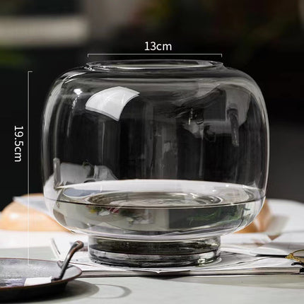 Modern Minimalist Solid Color Glass Vase Amber Smoke Gray Large Small