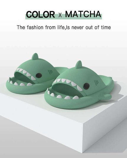 Adult's Slippers Indoor Outdoor Funny Shark Cartoon
