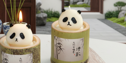 Panda Bamboo Candle Bamboo Pipe Aromatherapy