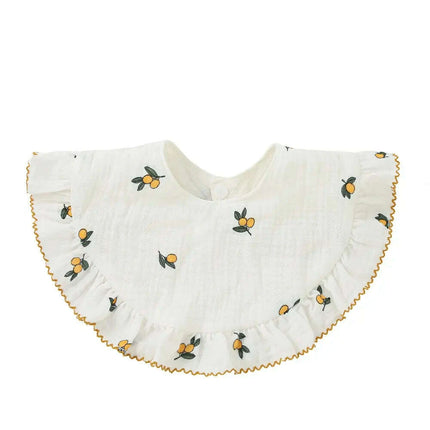 Adorable Floral Lace Baby Bib - Soft Cotton Burp Cloth