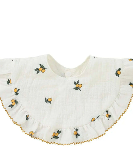 Adorable Floral Lace Baby Bib - Soft Cotton Burp Cloth