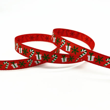 Peekaboo Studio Size 5 10mm Printed Grosgrain Christmas Ribbon - Durab