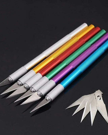 Colorful Precision Craft Knife Collection: Stylish Metal Handle Tools for Engraving and Crafting