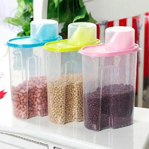 2.5L Versatile Cereal Storage Container with Built-In Measuring Cup Lid