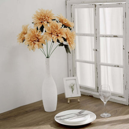 AliKopy 20" Champagne Silk Dahlia Flower Spray - Set of 2, Realistic L