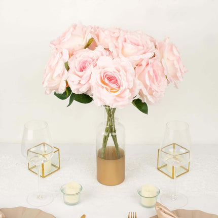 AliKopy 17" Blush Silk Jumbo Rose Bouquet - High Quality, Wedding-Read