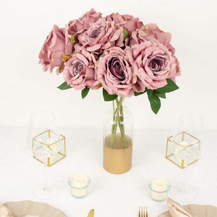 AliKopy 17" Dusty Rose Jumbo Silk Rose Bouquet - High Quality Floral A