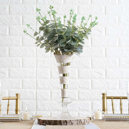 Très Elite 19" Frosted Green Artificial Eucalyptus Branches - Set of 2