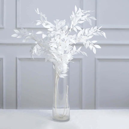AliKopy 42" Tall White Artificial Silk Beech Leaf Branches - Realistic