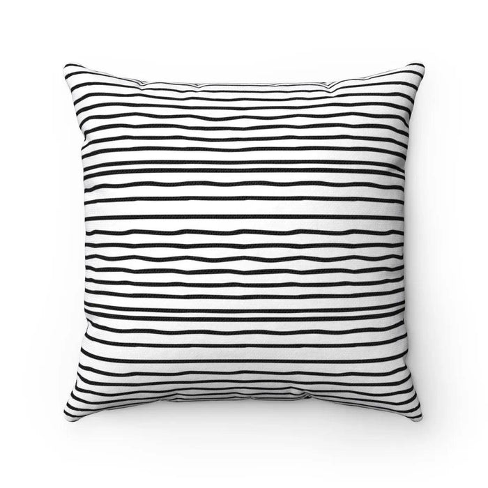 Reversible Decorative Pillowcase with Black and Stripes & Chevron Prints