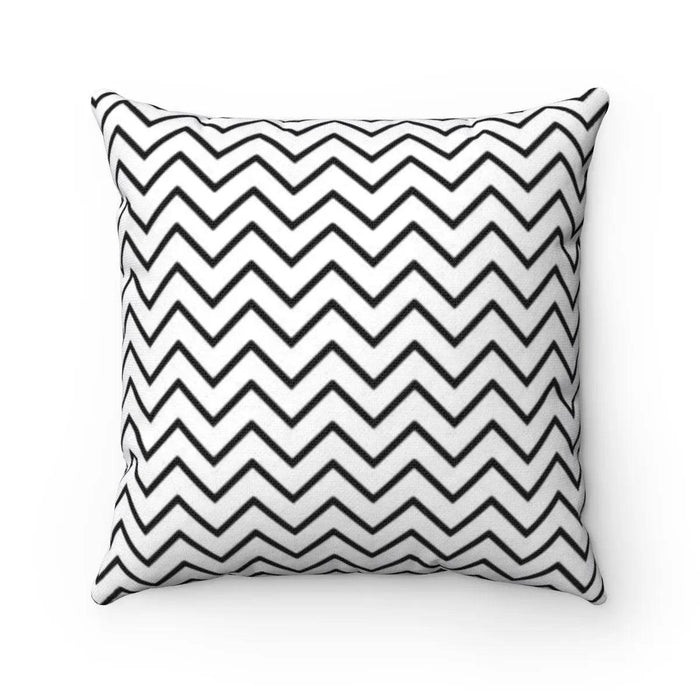 Reversible Black and Stripes/Chevron Double-Sided Pillow Cover