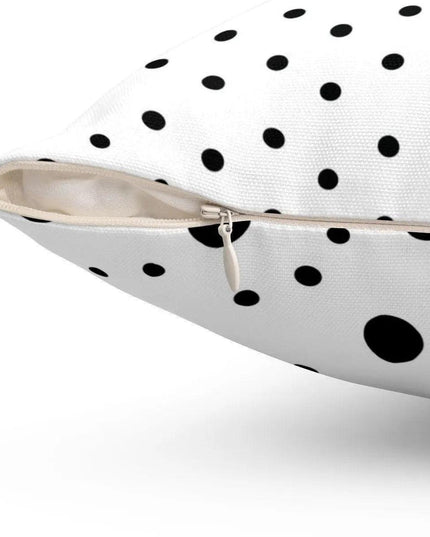 Dual-Sided Black and White Polka Dot Decorative Cushion Cover