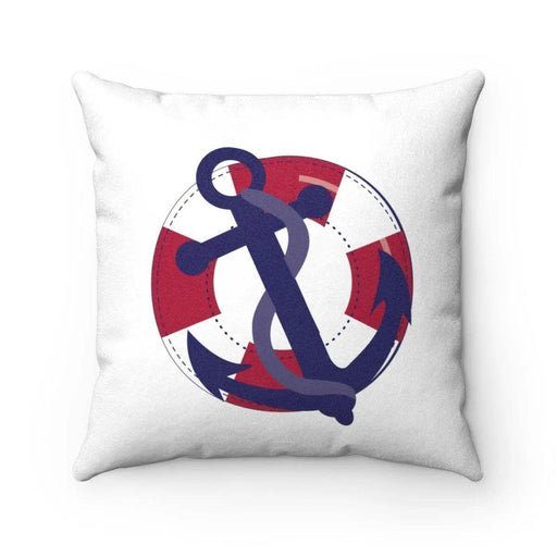 Reversible Faux Suede Nautical Decorative Pillow with Insert