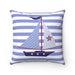 Nautical Reversible Decor Pillow with Dual-Sided Faux Suede Design and Included Insert