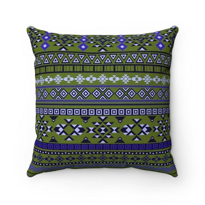 Vibrant Dual-Sided Faux Suede Ethnic Decor Pillow Set