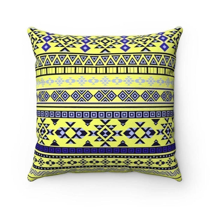 Reversible Faux Suede Ethnic Tribal Decorative Pillow with Insert