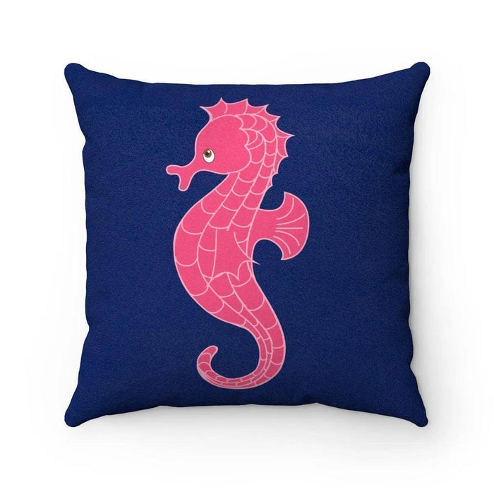 Double-Sided Mermaid Seahorse Faux Suede Accent Pillow