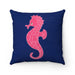 Mermaid Seahorse Double-Sided Decorative Faux Suede Pillow