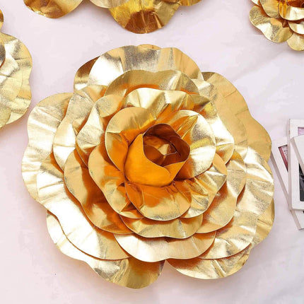 AliKopy 2 Pack 20" Large Metallic Gold Real Touch Foam Roses - DIY Cra